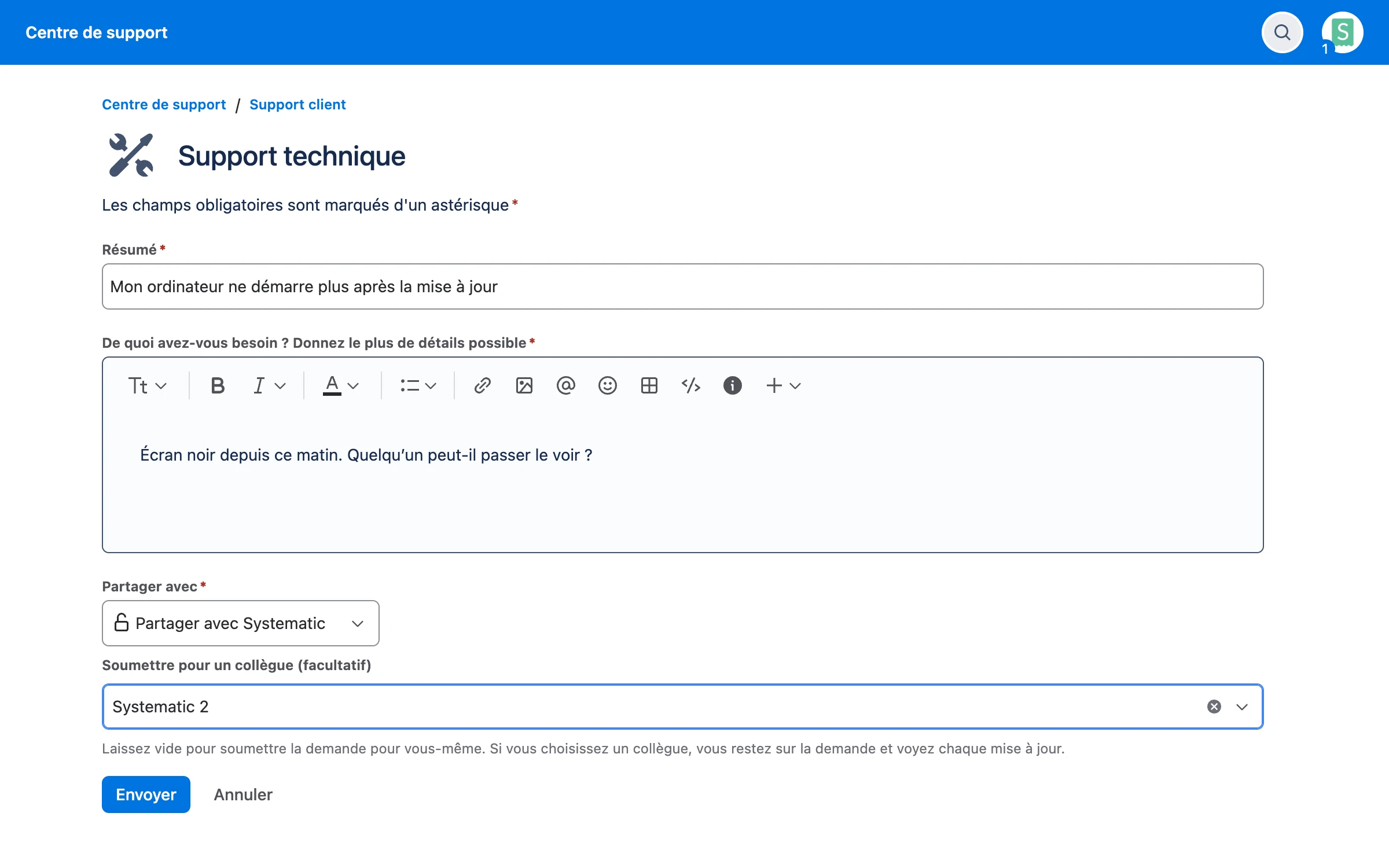 Ouvrez-la pour un collègue