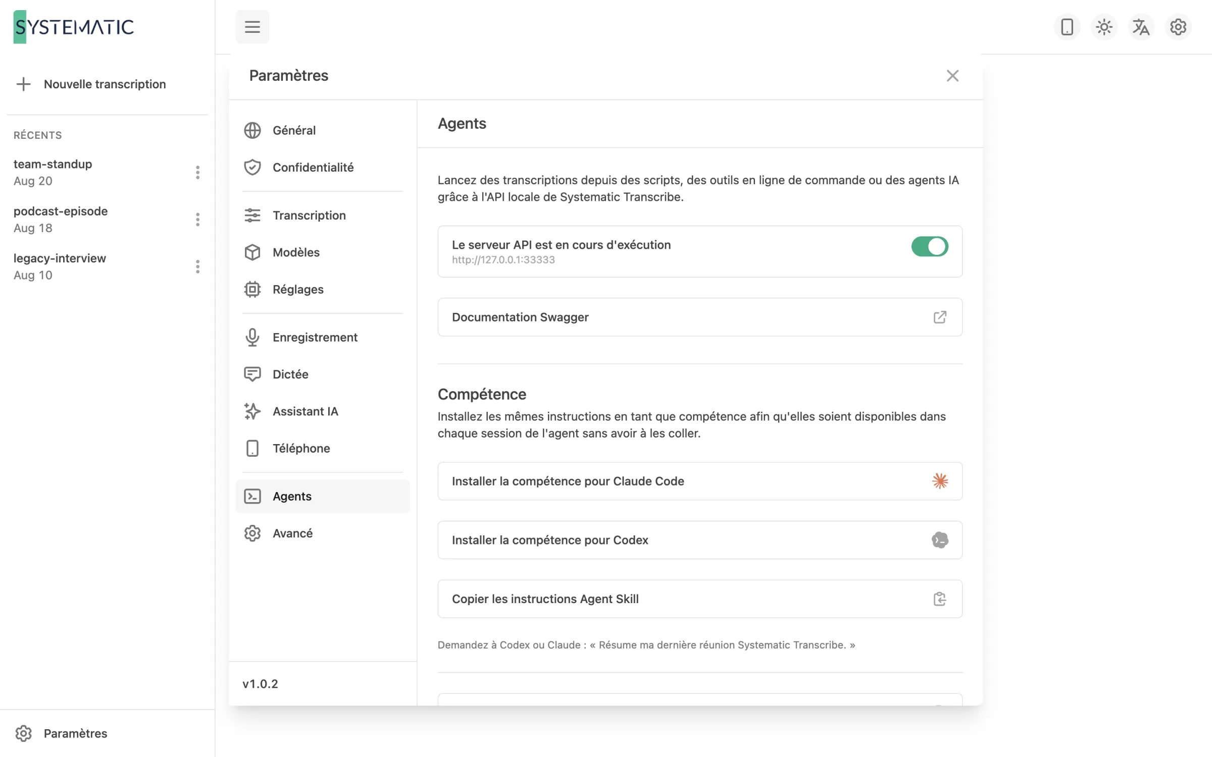 Connectez-le à Claude, Codex et vos propres outils